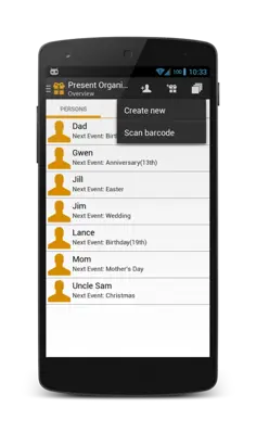 Present Organizer android App screenshot 1